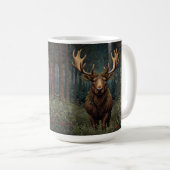 Rustikaler Weihnachts-Elch Hirsch Boho-Wald Kaffeetasse (VorderseiteRechts)