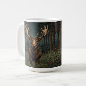 Rustikaler Weihnachts-Elch Hirsch Boho-Wald Kaffeetasse (Vorderseite Links)