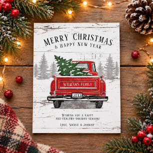 Rustikaler Weihnachts-LKW Frohe Weihnachten Neues