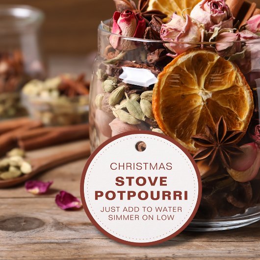 Rustikaler Weihnachts-Ofen-Potpourri Geschenkanhänger