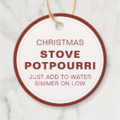 Rustikaler Weihnachts-Ofen-Potpourri Geschenkanhänger (Vorderseite)