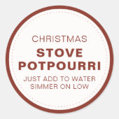 Rustikaler Weihnachts-Ofen-Potpourri Runder Aufkleber (Vorderseite)