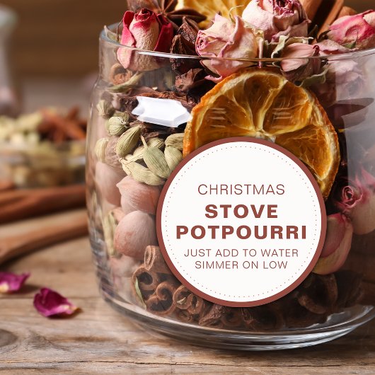 Rustikaler Weihnachts-Ofen-Potpourri Runder Aufkleber