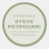 Rustikaler Weihnachts-Ofen-Potpourri Runder Aufkleber (Vorderseite)