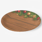 Rustikaler Weihnachts-Papierteller – Festliches We Pappteller (Schrägansicht)