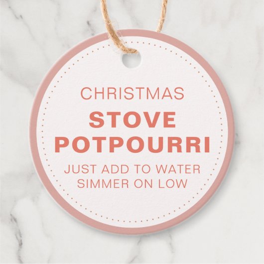 Rustikaler Weihnachts-Topf-Potpourri Geschenkanhänger (Vorderseite)