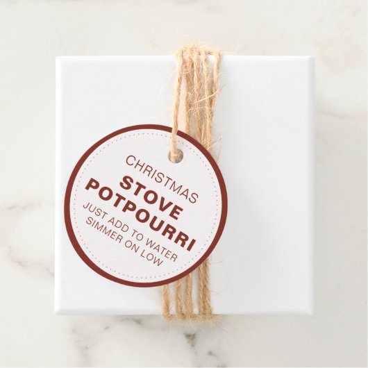 Rustikaler Weihnachts-Topf Potpourri Geschenkanhänger (Beispiel)