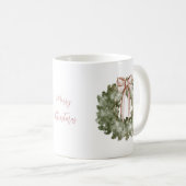 Rustikaler Weihnachts-Wasserfarbenkranz und -Bogen Kaffeetasse (VorderseiteRechts)