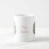 Rustikaler Weihnachts-Wasserfarbenkranz und -Bogen Kaffeetasse (Mittel)