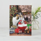 Rustikaler Weihnachtsabend, Familie Rough Collie - (Stehend Vorderseite)