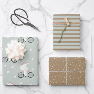 Rustikaler Weihnachtsbär Geschenkpapier Set