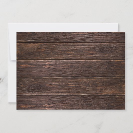 Rustikaler Weihnachtsbaum 3 Foto & Lights, Holzkar Einladung (Rückseite)