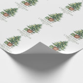 Rustikaler Weihnachtsbaum außerhalb des Fotos Geschenkpapier (Ecke)