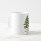 Rustikaler Weihnachtsbaum außerhalb des Fotos Kaffeetasse (Vorderseite Links)