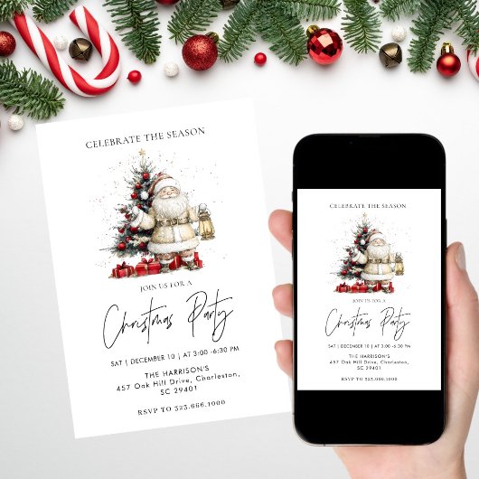 Rustikaler Weihnachtsbaum Einladung