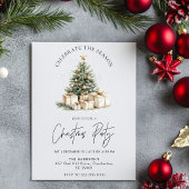 Rustikaler Weihnachtsbaum Einladung