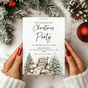 Rustikaler Weihnachtsbaum Einladung