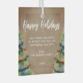 Rustikaler Weihnachtsbaum Familienurlaub Ornament Aus Glas (Vorderseite Rechts)