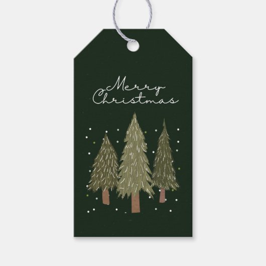 Rustikaler Weihnachtsbaum Geschenkanhänger (Vorderseite)