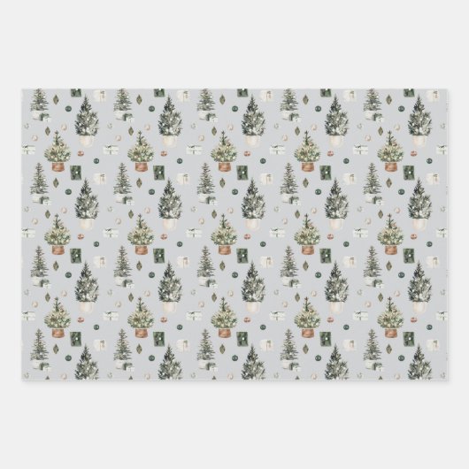 Rustikaler Weihnachtsbaum Geschenkpapier Set (Vorderseite 3)