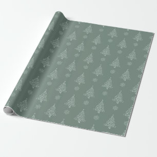 Rustikaler Weihnachtsbaum grün neutral Geschenkpapier