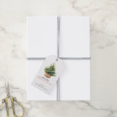 Rustikaler Weihnachtsbaum im Korb personalisiert Geschenkanhänger (Mit Garn)