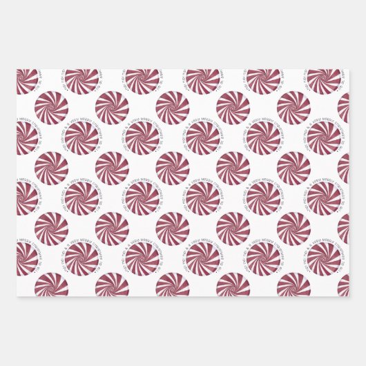 Rustikaler Weihnachtsbaum Lassen Sie ihn Peppermin Geschenkpapier Set (Vorderseite 3)