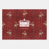 Rustikaler Weihnachtsbaum Lassen Sie ihn Peppermin Geschenkpapier Set (Vorderseite)