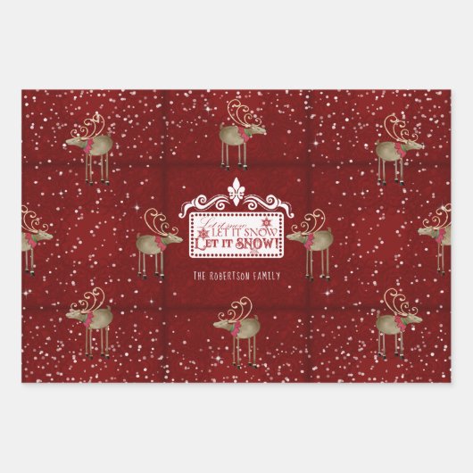 Rustikaler Weihnachtsbaum Lassen Sie ihn Peppermin Geschenkpapier Set (Vorderseite)