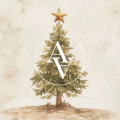 Rustikaler Weihnachtsbaum Malerei Vintagen Tannenb Poster