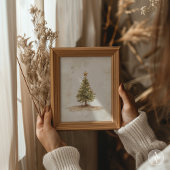 Rustikaler Weihnachtsbaum Malerei Vintagen Tannenb Poster