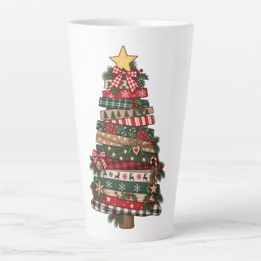 Rustikaler Weihnachtsbaum Milchtasse (Vorderseite)