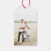 Rustikaler Weihnachtsbaum mit personalisiertem Fot Geschenkanhänger (Rückseite)