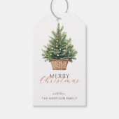 Rustikaler Weihnachtsbaum personalisiert Geschenkanhänger (Vorderseite)