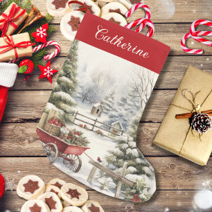 Rustikaler Weihnachtsbaum Personalisiert Kleiner Weihnachtsstrumpf