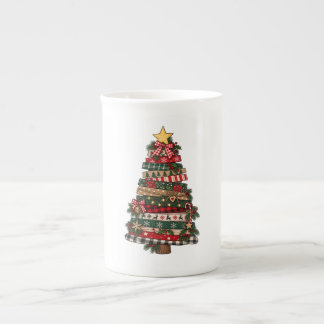 Rustikaler Weihnachtsbaum Porzellantasse