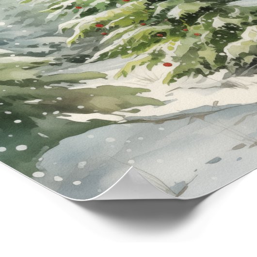 Rustikaler Weihnachtsbaum Poster (Ecke)