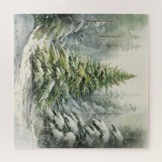 Rustikaler Weihnachtsbaum Puzzle (Horizontal)