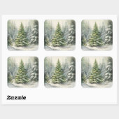 Rustikaler Weihnachtsbaum Quadratischer Aufkleber (Blatt)