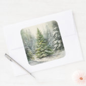 Rustikaler Weihnachtsbaum Quadratischer Aufkleber (Umschlag)