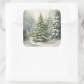 Rustikaler Weihnachtsbaum Quadratischer Aufkleber (Tasche)