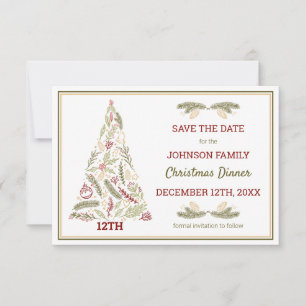 Rustikaler Weihnachtsbaum Red Green Gold Festival Save The Date