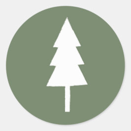 Rustikaler Weihnachtsbaum Runder Aufkleber