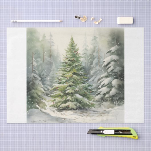 Rustikaler Weihnachtsbaum Seidenpapier (Handwerk)