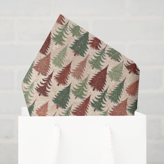 Rustikaler Weihnachtsbaum Seidenpapier (Geschenktüte)
