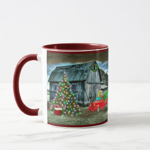 Rustikaler Weihnachtsbaum Truck Weihnachtsbaum auf Tasse