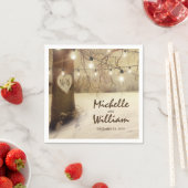 Rustikaler Weihnachtsbaum Twinkle Lights Serviette (Beispiel)