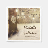 Rustikaler Weihnachtsbaum Twinkle Lights Serviette (Vorderseite)