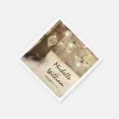 Rustikaler Weihnachtsbaum Twinkle Lights Serviette (Ecke)