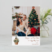 Rustikaler Weihnachtsbaum V Note Foto Folieneinladung (Stehend vorne)